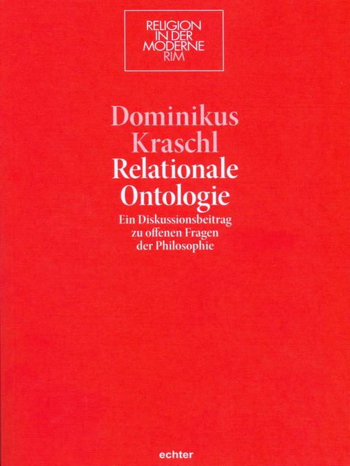 Title details for Relationale Ontologie by Dominikus Kraschl - Available